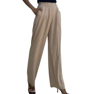 Babaton Aritzia Tio Crepe Wide Leg Trousers Sizez 10 29x32 Gray Taupe NWT